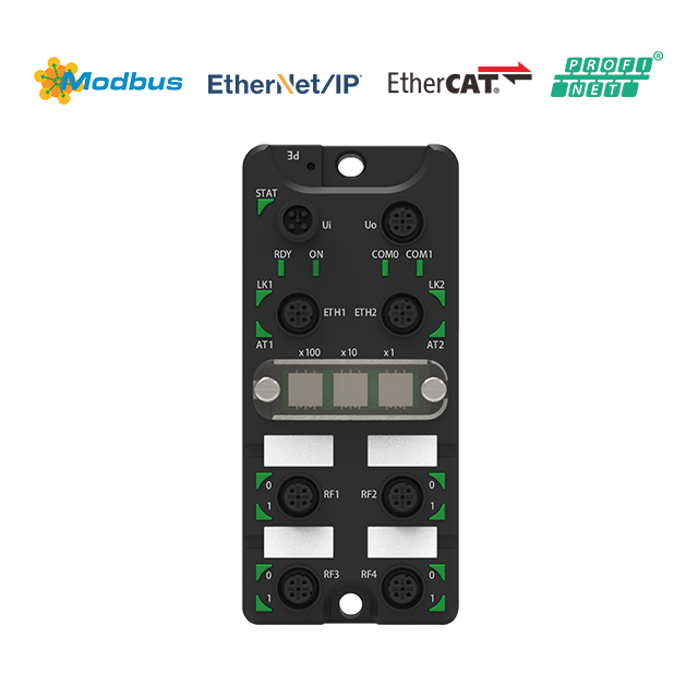 4 Ports Compact RFID Module for EtherCAT/Profinet/ Ethernet/Modbus tcp